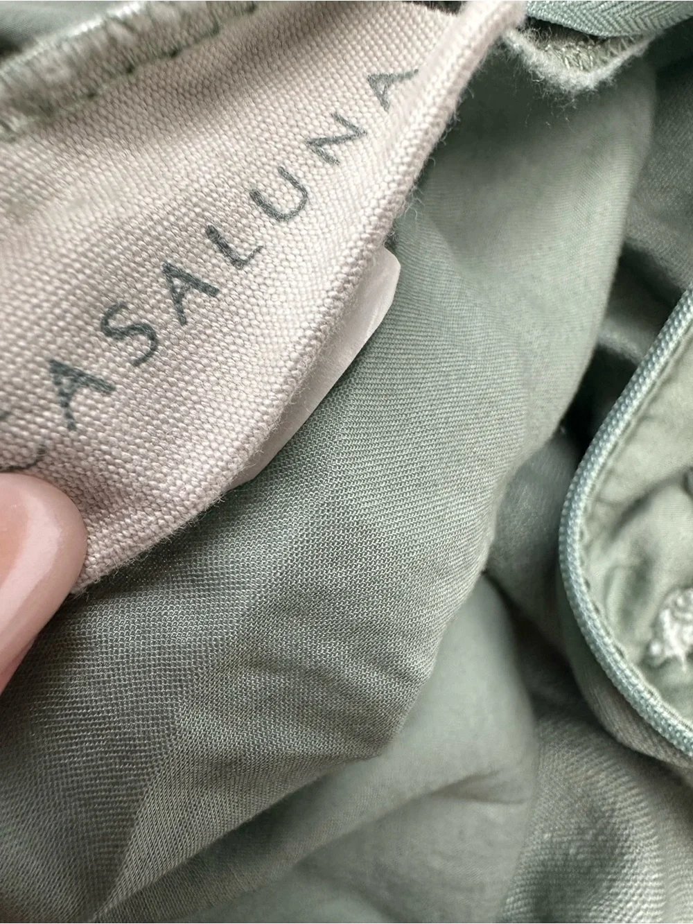 Casaluna Rayon Linen Full / Queen Pillow Cases Sage Green Two